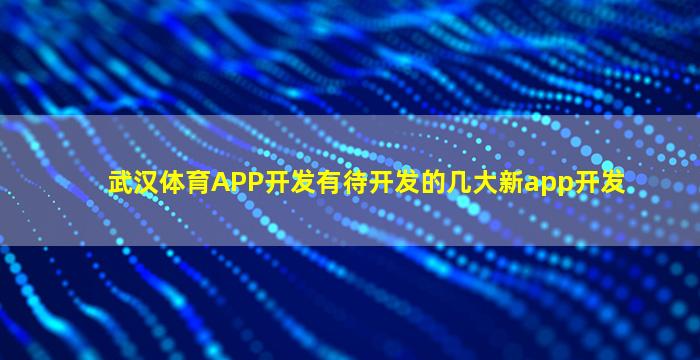 武汉体育APP开发有待开发的几大新app开发